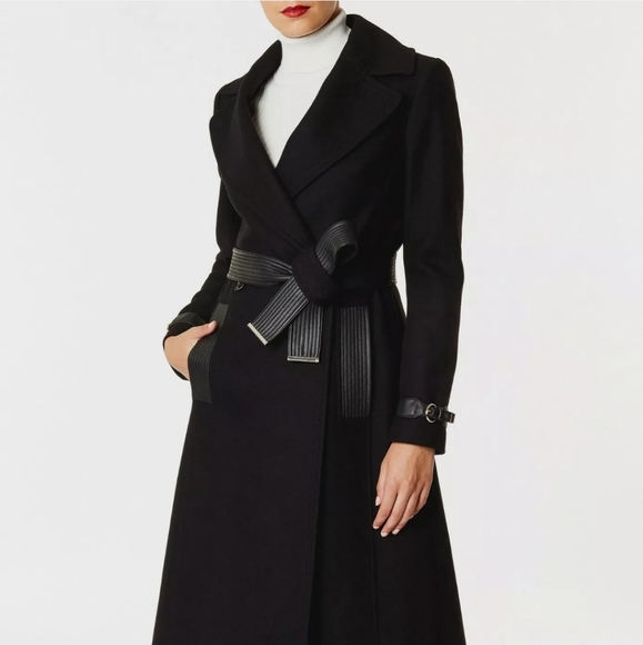 KAREN MILLEN Trench Coat Black MISSING BELT US 6 UK 10 Small NWT $745.00 - Picture 4 of 4